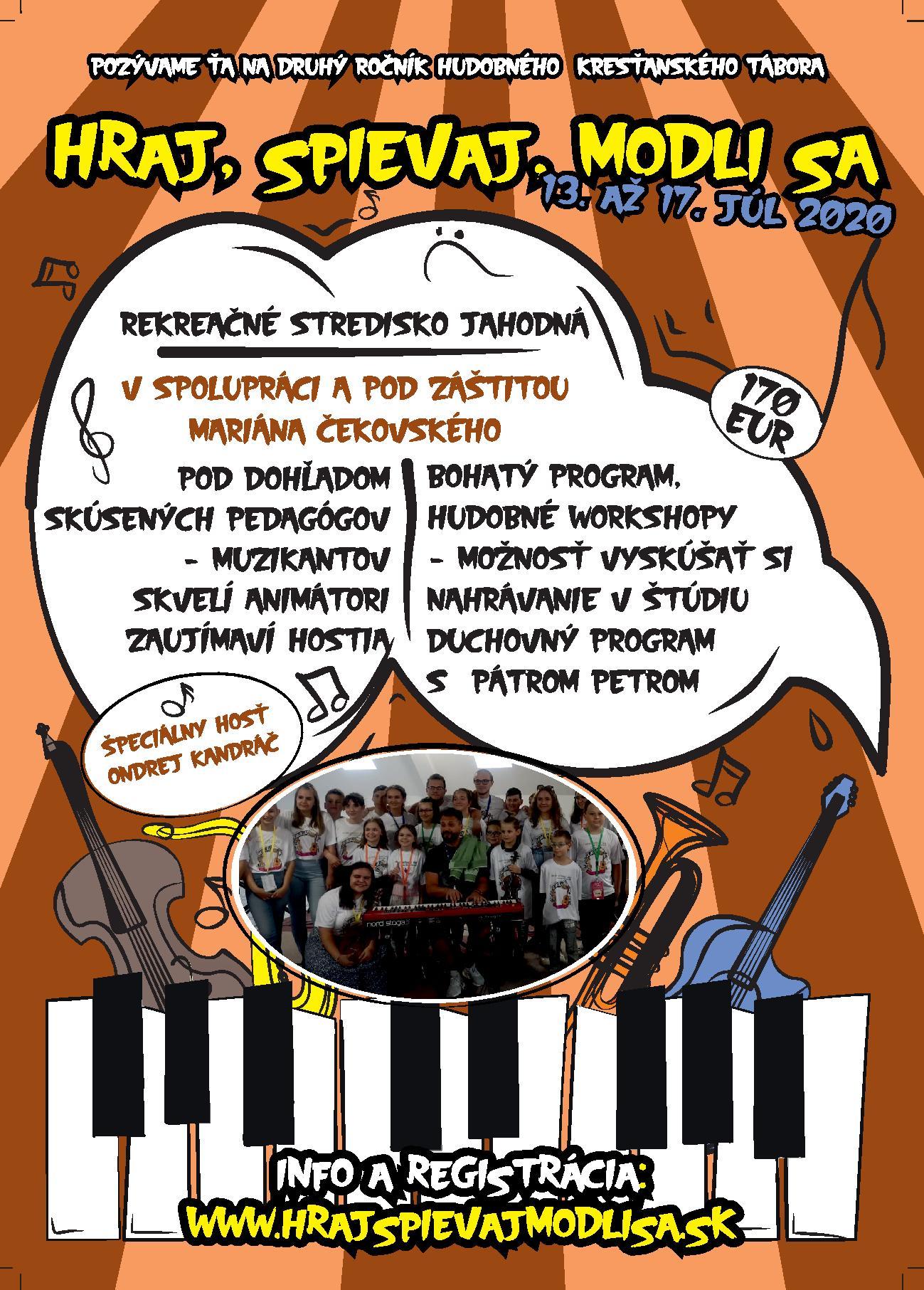 Hudobný kresťanský tábor: Hraj, spievaj, modli sa 2020