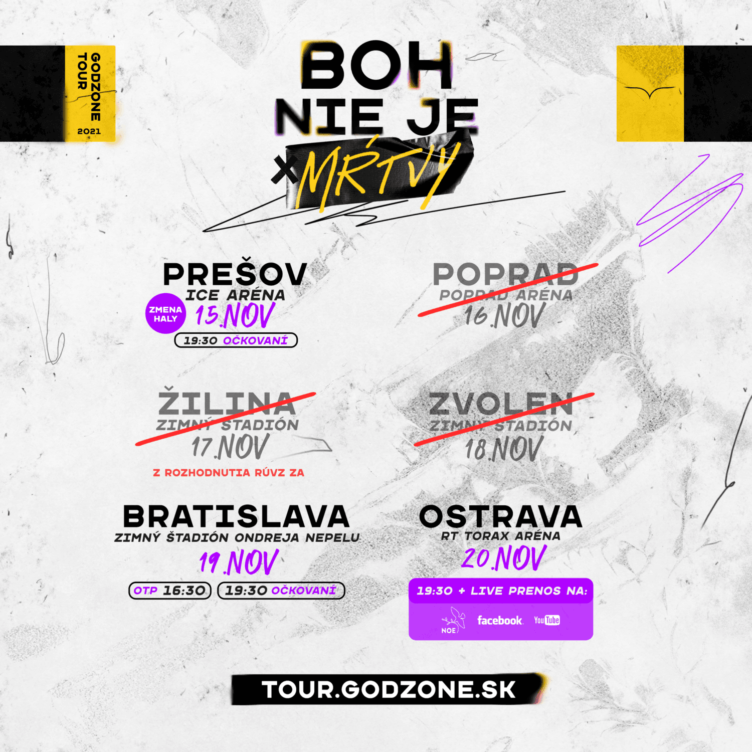 Godzone tour v Žiline – zrušené!