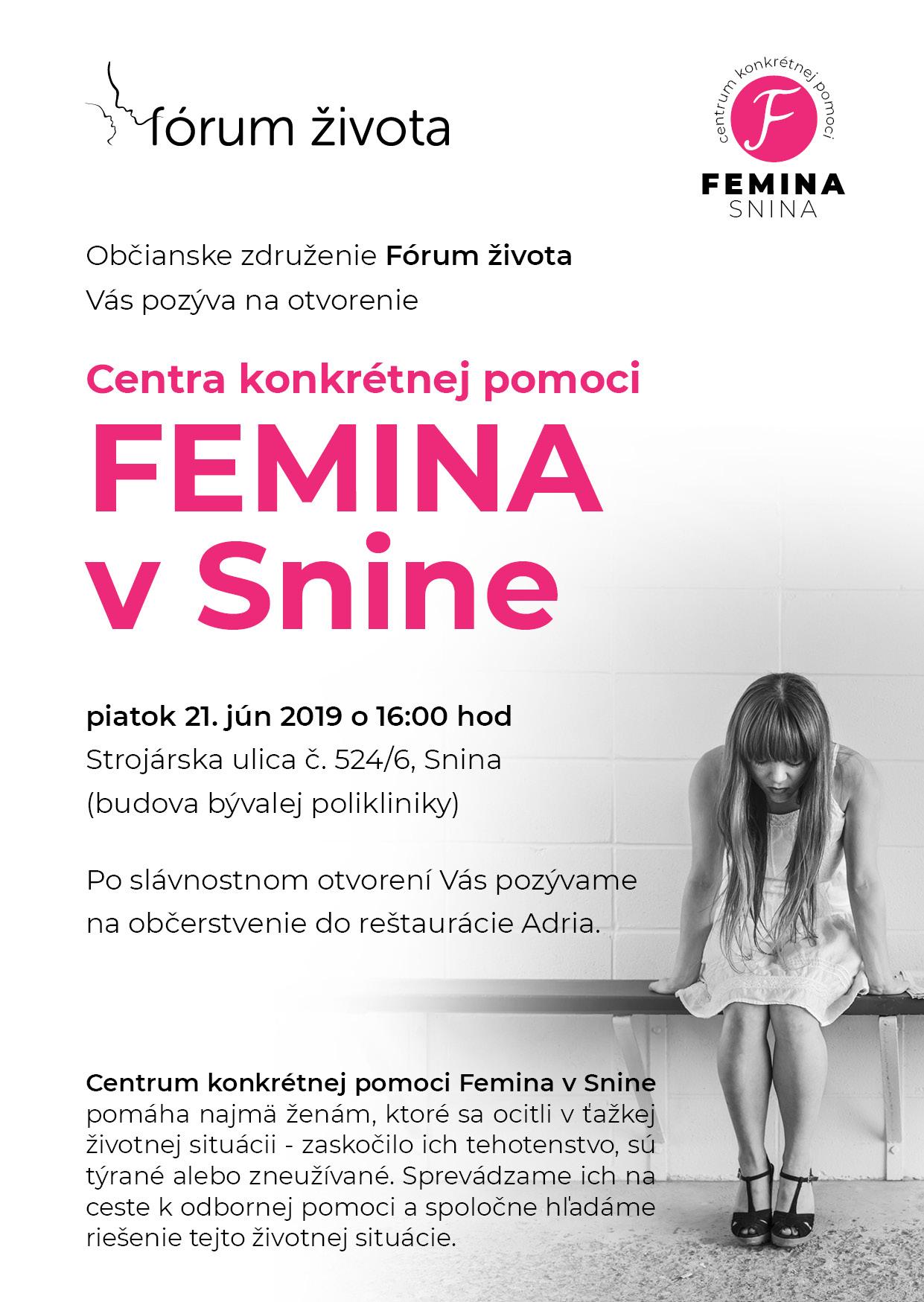 Fórum života otvára ďalšie Centrum konkrétnej pomoci. Pôsobiť bude v Snine