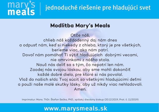 Mary’s Meals: Milión jedál zo Slovenska pre hladujúce deti vo svete