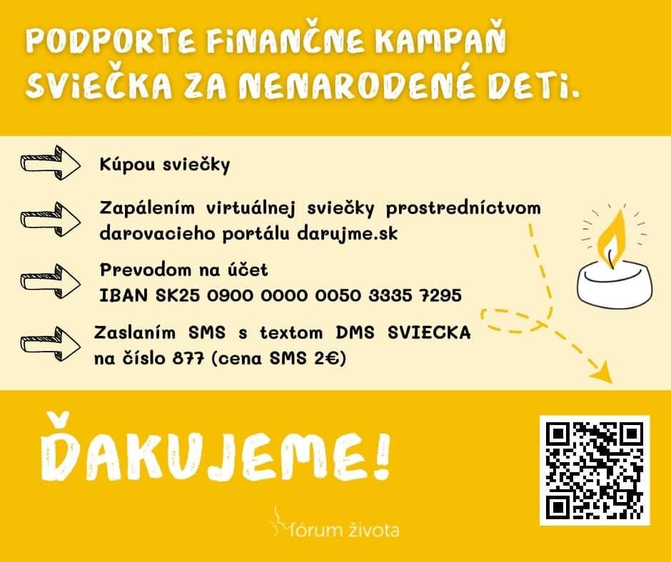 Dnes vrcholí kampaň Sviečka za nenarodené deti